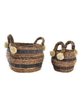 Juego de Cestas DKD Home Decor Colonial Fibra (31 x 31 x 33 cm)