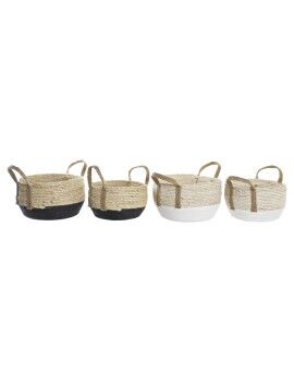 Juego de Cestas DKD Home Decor 33 x 33 x 20 cm Fibra natural (2 Unidades)