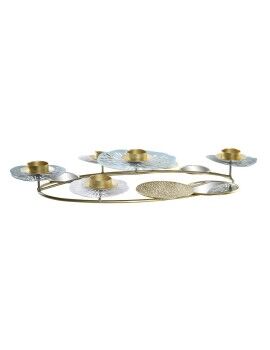 Candelabro DKD Home Decor Espejo Dorado Metal Menta Nenúfar (54 x 33 x 8 cm)