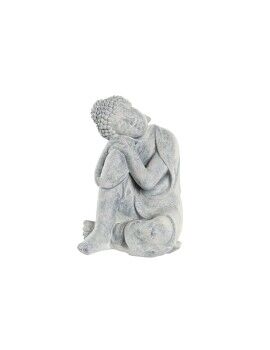 Figura Decorativa DKD Home Decor Cinzento Cinzento claro Buda Oriental 18 x 14 x 23 cm