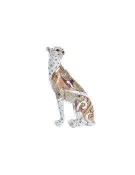 Figura Decorativa DKD Home Decor 15 x 8 x 25 cm Laranja Branco Leopardo Colonial