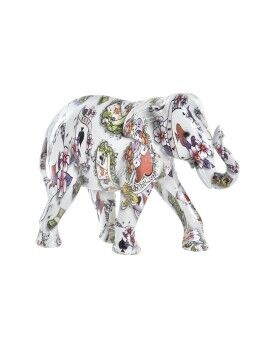 Figura Decorativa DKD Home Decor 23 x 9 x 17 cm Elefante Branco Multicolor Colonial