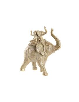 Figura Decorativa DKD Home Decor 24 x 10 x 25,5 cm Elefante Dourado Colonial