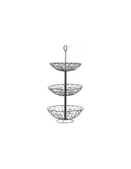 Fruteira DKD Home Decor Preto Metal Geométrico 28 x 28 x 58 cm