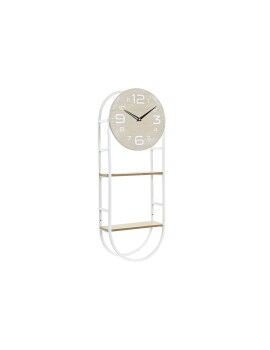 Reloj de Pared DKD Home Decor Natural Metal MDF Blanco (25,5 x 11,5 x 71 cm)