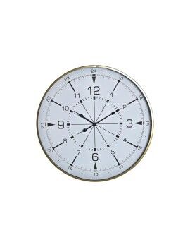 Reloj de Pared DKD Home Decor Cristal Dorado Metal Blanco Brújula (60 x 3 x 60 cm)