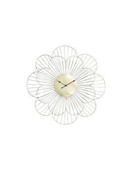 Relógio de Parede DKD Home Decor Flor Dourado Metal (57 x 4 x 57 cm)