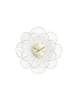 Reloj de Pared DKD Home Decor Flor Dorado Metal (57 x 4 x 57 cm)