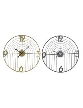 Relógio de Parede DKD Home Decor Preto Dourado Metal Moderno 45 x 3 x 45 cm (2 Unidades)