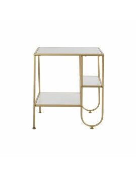 Mesa de apoio DKD Home Decor Dourado Metal MDF Branco (50 x 40 x 55,5 cm)