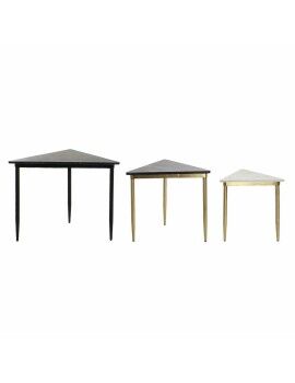 Conjunto de 3 mesas pequenas DKD Home Decor Branco Preto Verde Dourado 68 x 46,5 x 53 cm