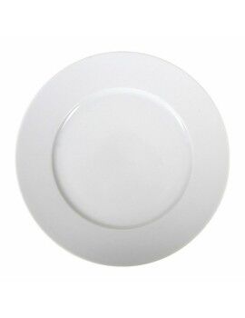 Plato Llano La Mediterránea Saler Porcelana Blanco (Ø 25 cm)