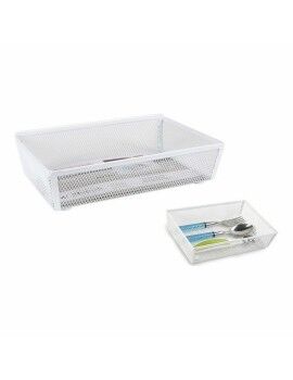 Organizador para Cubiertos Confortime Metal Blanco (21,8 x 15,24 x 5,2 cm)