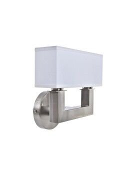Luminária de parede DKD Home Decor Prateado Metal Poliéster Branco 220 V 40 W (25 x 14 x 24 cm)