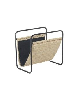 Revistero DKD Home Decor 39 x 26 x 36 cm Natural Negro Metal