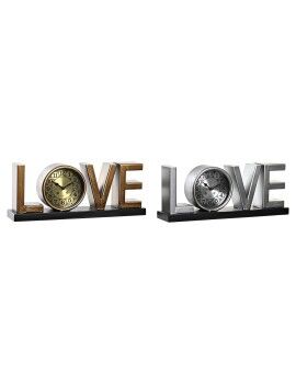 Tafelklok DKD Home Decor Love Cobre 39 x 8 x 15 cm Prateado Ferro Loft (2 Unidades)