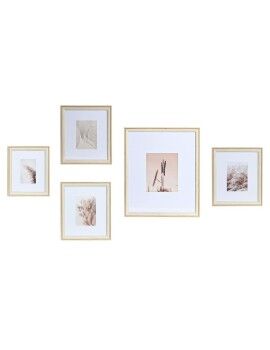 Portafotos de Pared DKD Home Decor Cristal Natural Blanco Madera MDF Boho (32,5 x 1,5 x 45 cm)