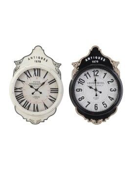 Relógio de Parede DKD Home Decor Branco Preto Cristal Ferro 61 x 6 x 89 cm (2 Unidades)