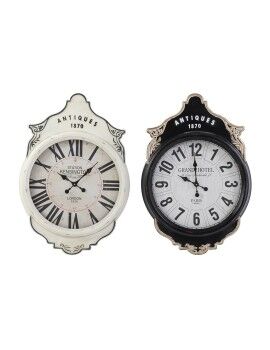 Reloj de Pared DKD Home Decor Blanco Negro Cristal Hierro 61 x 6 x 89 cm (2 Unidades)