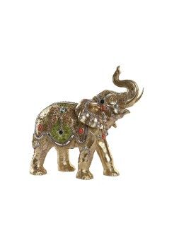 Figura Decorativa DKD Home Decor 33 x 15,5 x 31 cm Elefante Dorado Colonial