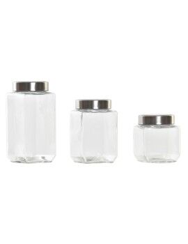 Set de 3 Botes DKD Home Decor 750 ml 8,5 x 8,5 x 18 cm