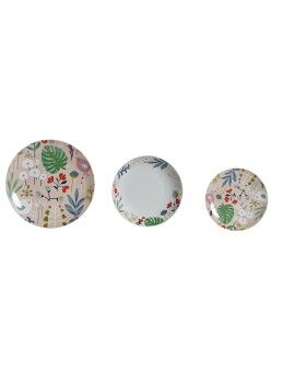 Conjunto de Louça DKD Home Decor Multicolor Porcelana Bloemen Urbana 27 x 27 x 3 cm 18 Peças (18...