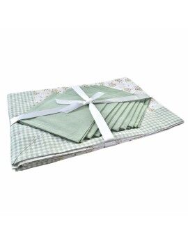 Conjunto de toalhas de mesa DKD Home Decor Bloemen 150 x 250 x 0,5 cm Verde