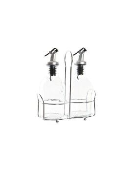 Aceitera DKD Home Decor Vinagrera Transparente Metal Cristal (2 Unidades) (2 pcs)