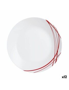 Prato de Jantar Arcopal Domitille Rojo Duas cores Vidro 25 cm (12 Unidades)