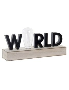 Decoración luminosa DKD Home Decor World Negro Metal Madera MDF 30 x 40 cm 34 x 8 x 16 cm