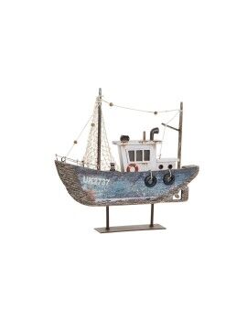 Figura Decorativa DKD Home Decor Azul Blanco Barco 25 x 4 x 24 cm