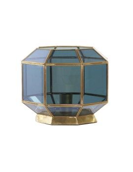 Lâmpada de mesa DKD Home Decor Cristal Azul Dourado 220 V Latão 50 W Moderno (29 x 29 x 25 cm)