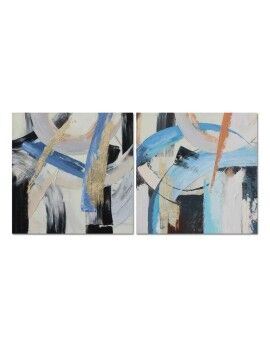 Cuadro DKD Home Decor 100 x 2,5 x 100 cm 100 x 2,8 x 100 cm Abstracto Moderno (2 Unidades)