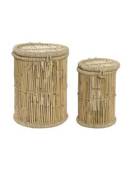Conjunto de Cestos DKD Home Decor Natural Bambu Corda 44 x 44 x 60 cm