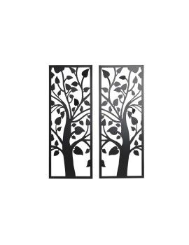 Decoração de Parede DKD Home Decor (2 Peças) Árvore Metal Shabby Chic (35 x 1,3 x 91 cm)