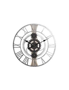 Relógio de Parede DKD Home Decor Prateado Preto MDF Ferro Engrenagens Loft (60 x 4 x 60 cm)