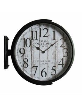 Reloj de Pared DKD Home Decor Cristal Negro Dorado Hierro Loft (1) (45 x 6 x 45 cm)