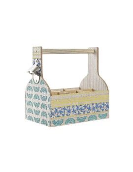 Botellero DKD Home Decor 27 x 16,5 x 25 cm Azul Turquesa Madera MDF (2 Unidades)