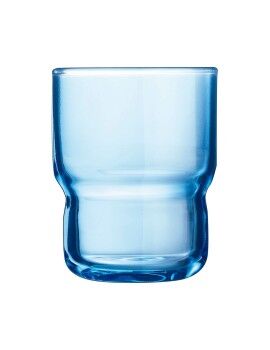 Copos Arcoroc Log Bruhs Azul Vidro 6 Peças 160 ml