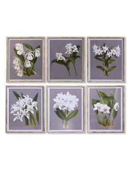 Cuadro DKD Home Decor Abeto Cristal 50 x 60 x 2,8 cm 50 x 2,8 x 60 cm Flores (6 Piezas)