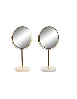 Espelho DKD Home Decor 18 x 13 x 35 cm Cinzento Bege Dourado Metal Branco Resina Cinzento claro...