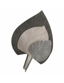 Decoración de Pared DKD Home Decor Gris Madera MDF Hoja de planta (59 x 2 x 91 cm)