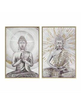 Pintura DKD Home Decor Buda Oriental 80 x 4 x 120 cm (2 Unidades)