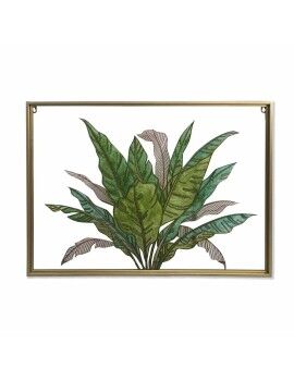 Lienzo DKD Home Decor Tropical Hoja de planta (80 x 3 x 60 cm)