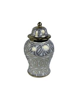 Jarrón DKD Home Decor Porcelana Dorado Blanco Oriental (17 x 17 x 31 cm)