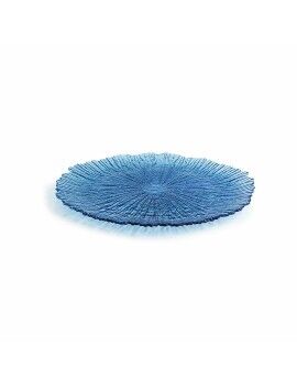 Plato Llano Quid Mar de Viento Azul Vidrio (Ø 28 cm) (Pack 6x)