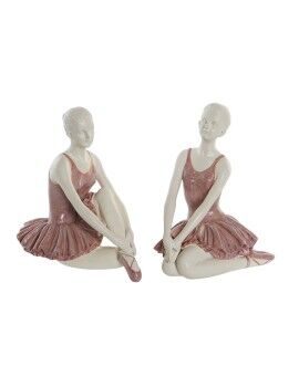 Figura Decorativa DKD Home Decor Romântico Bailarina Ballet 16 x 11 x 17 cm (2 Unidades)