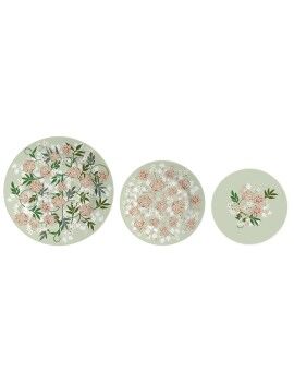 Plato Llano DKD Home Decor Porcelana Tradicional 27 x 27 x 3 cm 18 Piezas