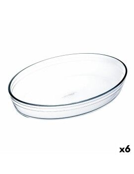 Fuente para Horno Ô Cuisine Ocuisine Vidrio Transparente Vidrio Ovalada 35 x 25 x 7 cm (6 Unidades)