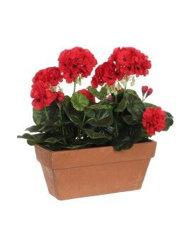 Planta Decorativa Mica Decorations Cerámica Rojo PVC (29 x 13 x 40 cm)